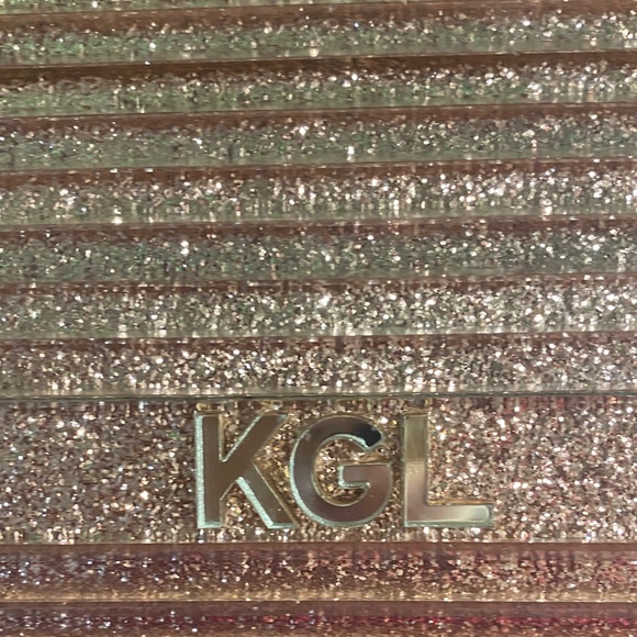 Kurt Geiger Rainbow Crystal Clutch with Chain - Picture 4 of 4